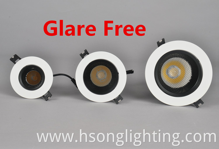 New design top quality 12W led downlight anti glare with honeycomb recessed downlight for indoor lighting